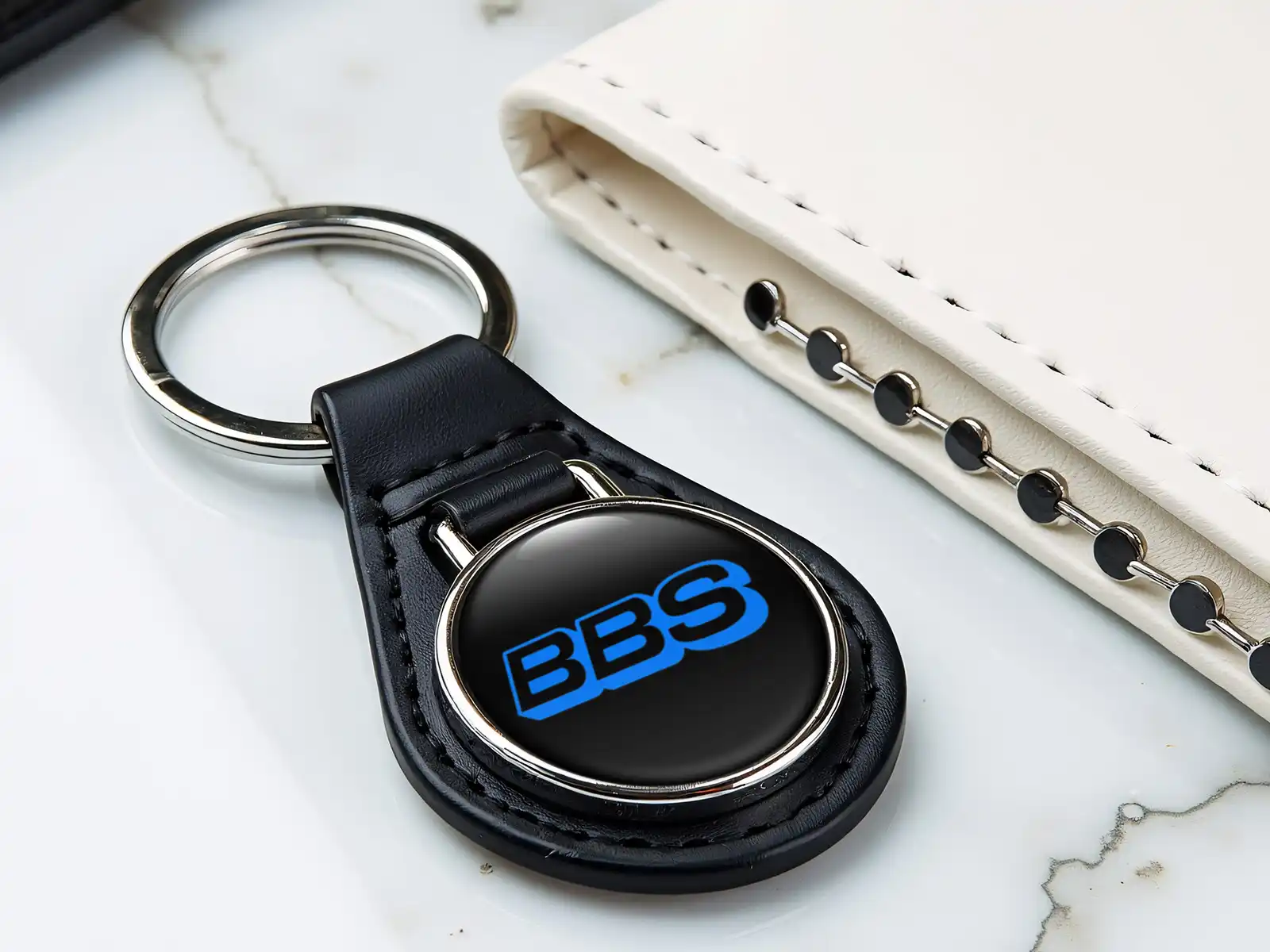 BBS Porte-clé Cuir Design Solide Style Premium